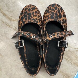 Zara Leopard Print Maryjane Kids Dress Shoes